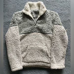 Fuzzy quarter zip sweatshirt for winter